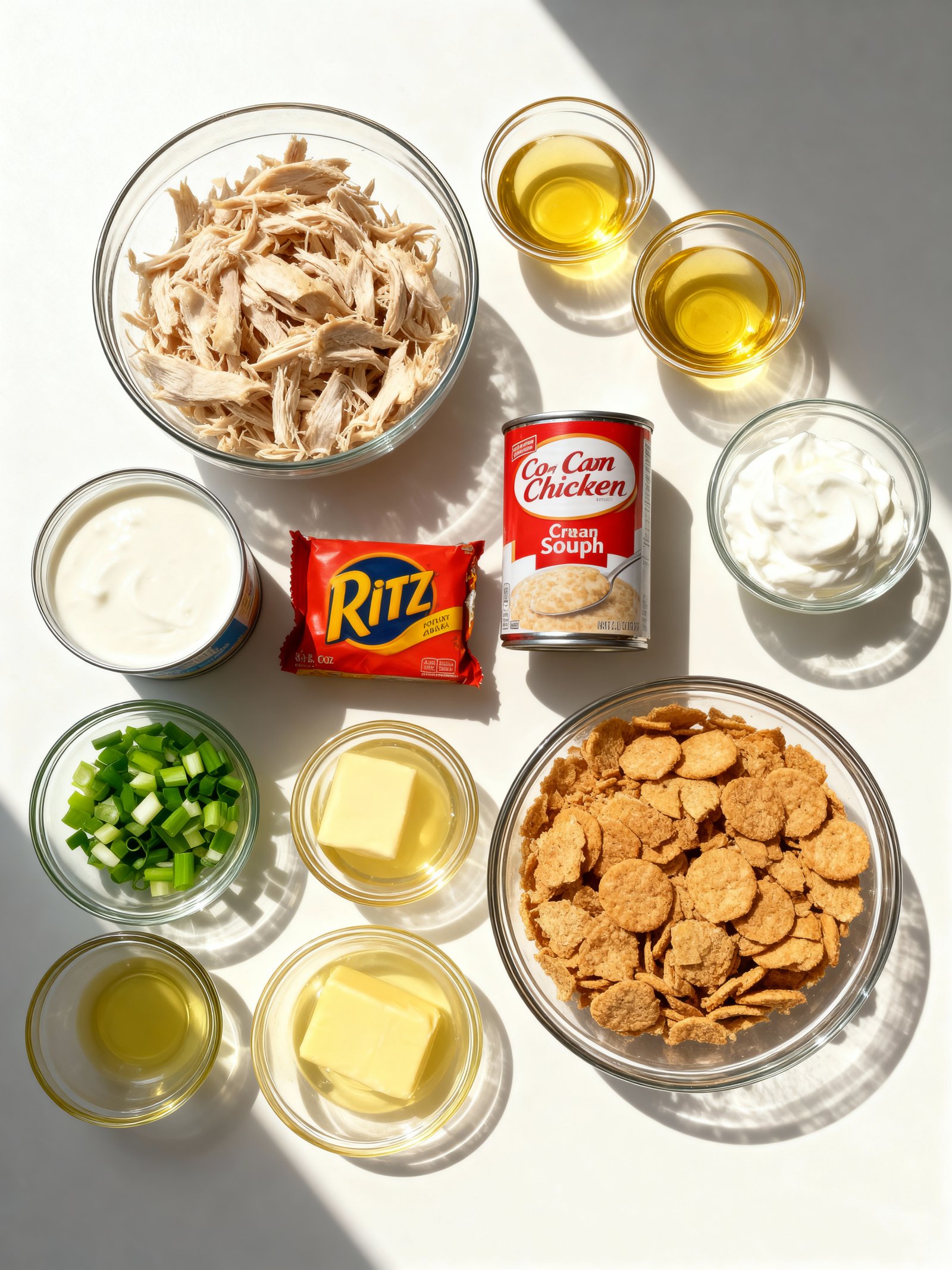 Creamy Ritz Cracker Chicken Casserole ingredients