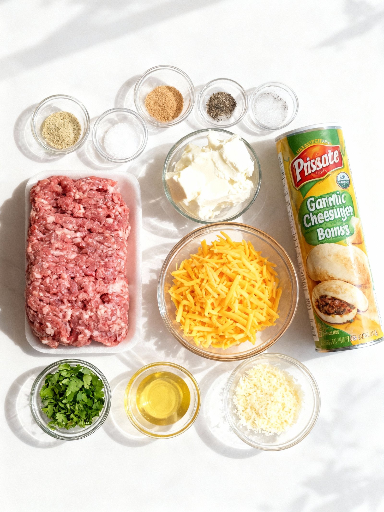 Garlic Parmesan Cheeseburger Bombs ingredients
