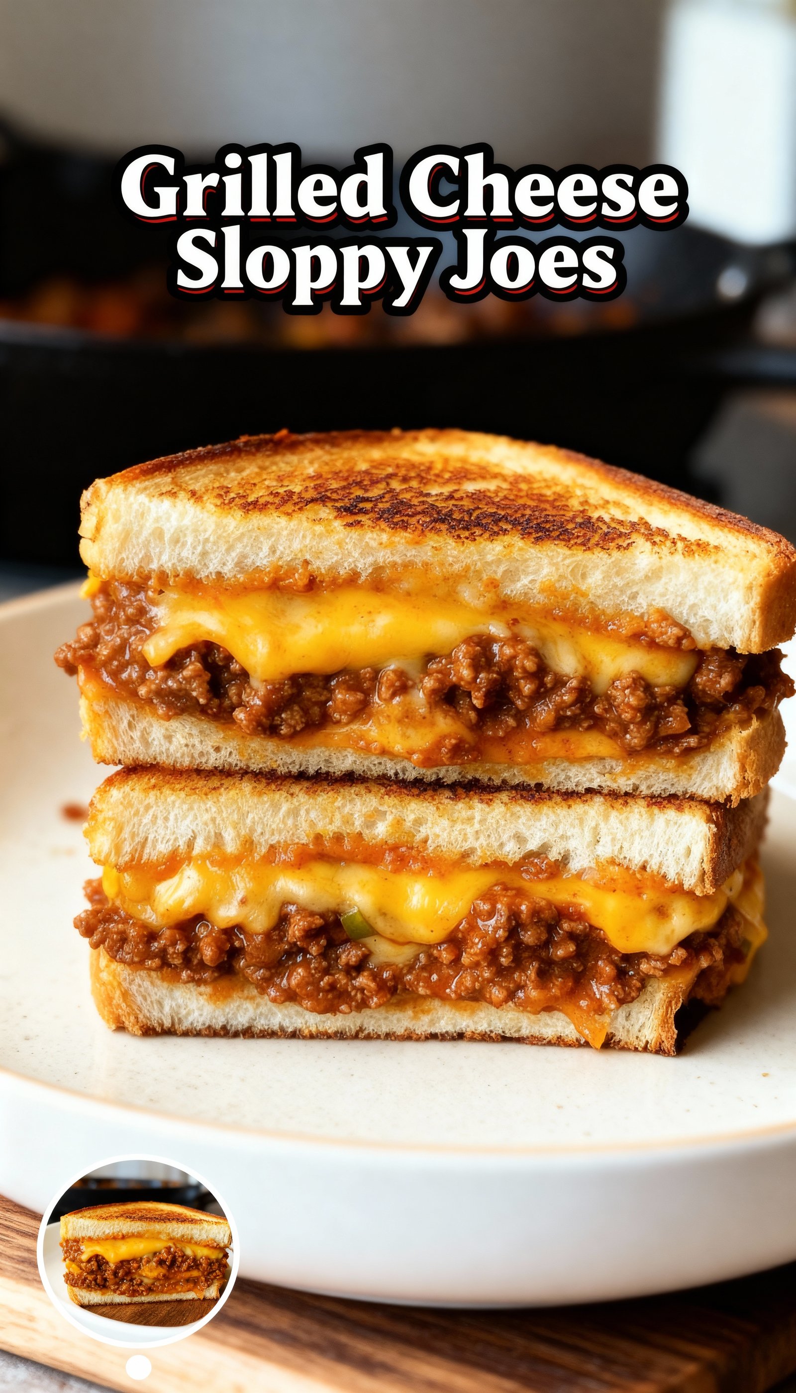 Grilled Cheese Sloppy Joes finished