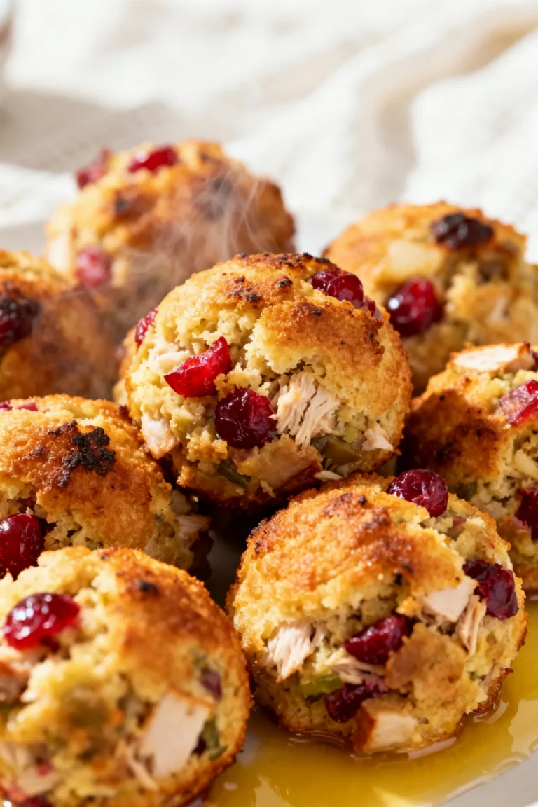 Festive Cranberry Turkey Stuffing Balls