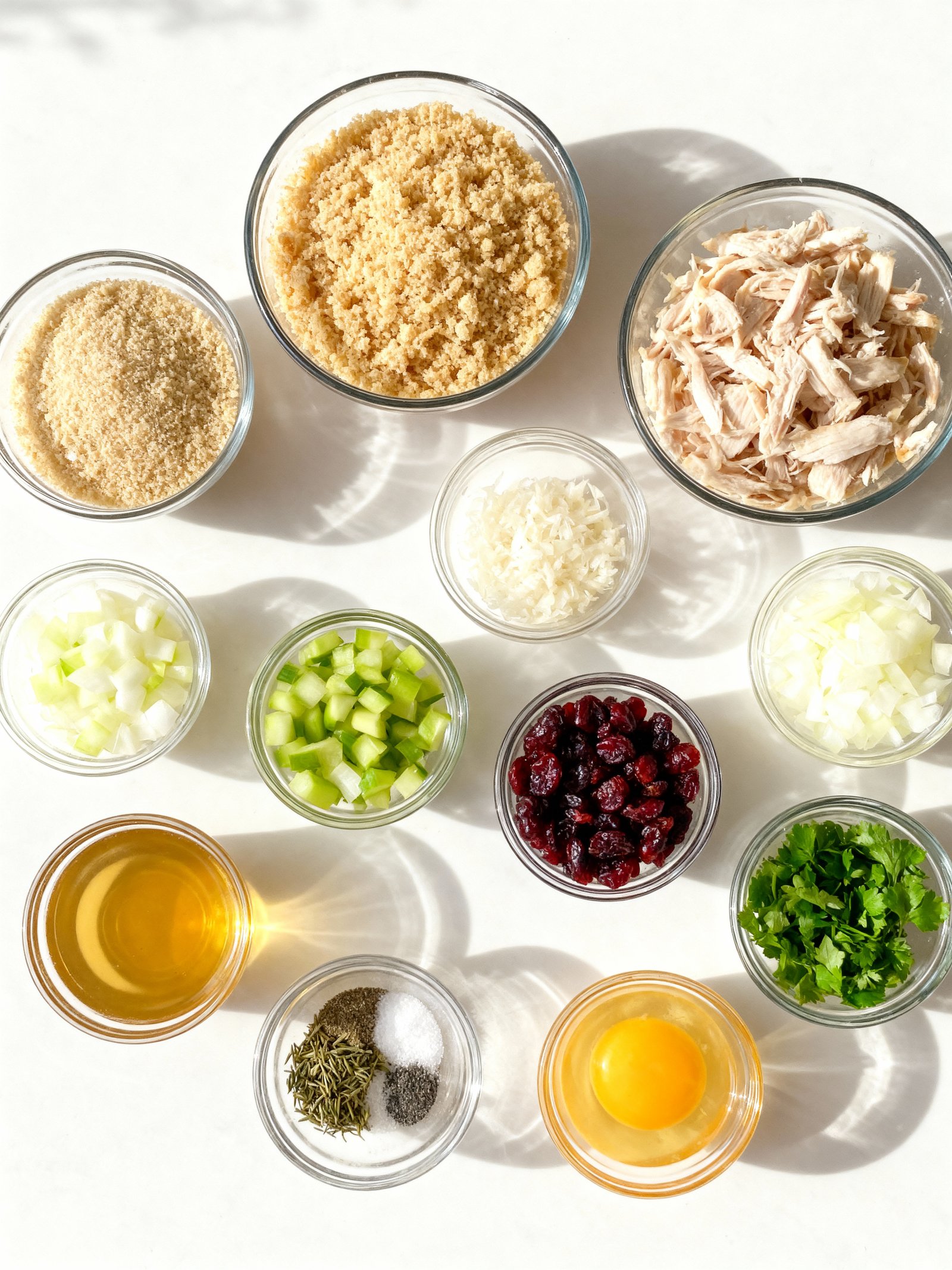 Homemade Cranberry Turkey Stuffing Balls ingredients