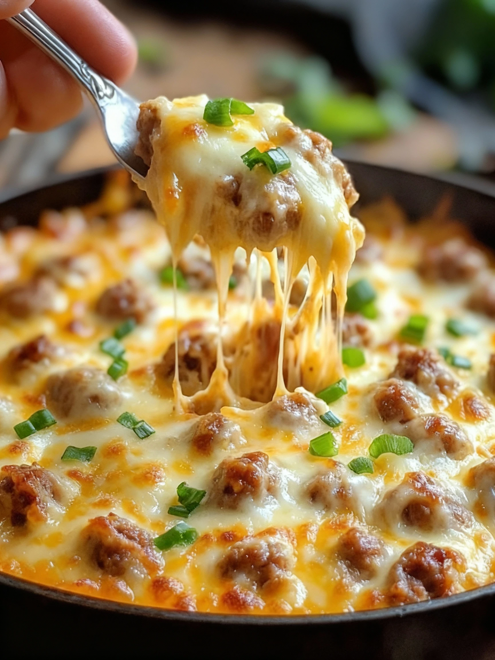 Hot Sausage Beer Cheese Dip finished