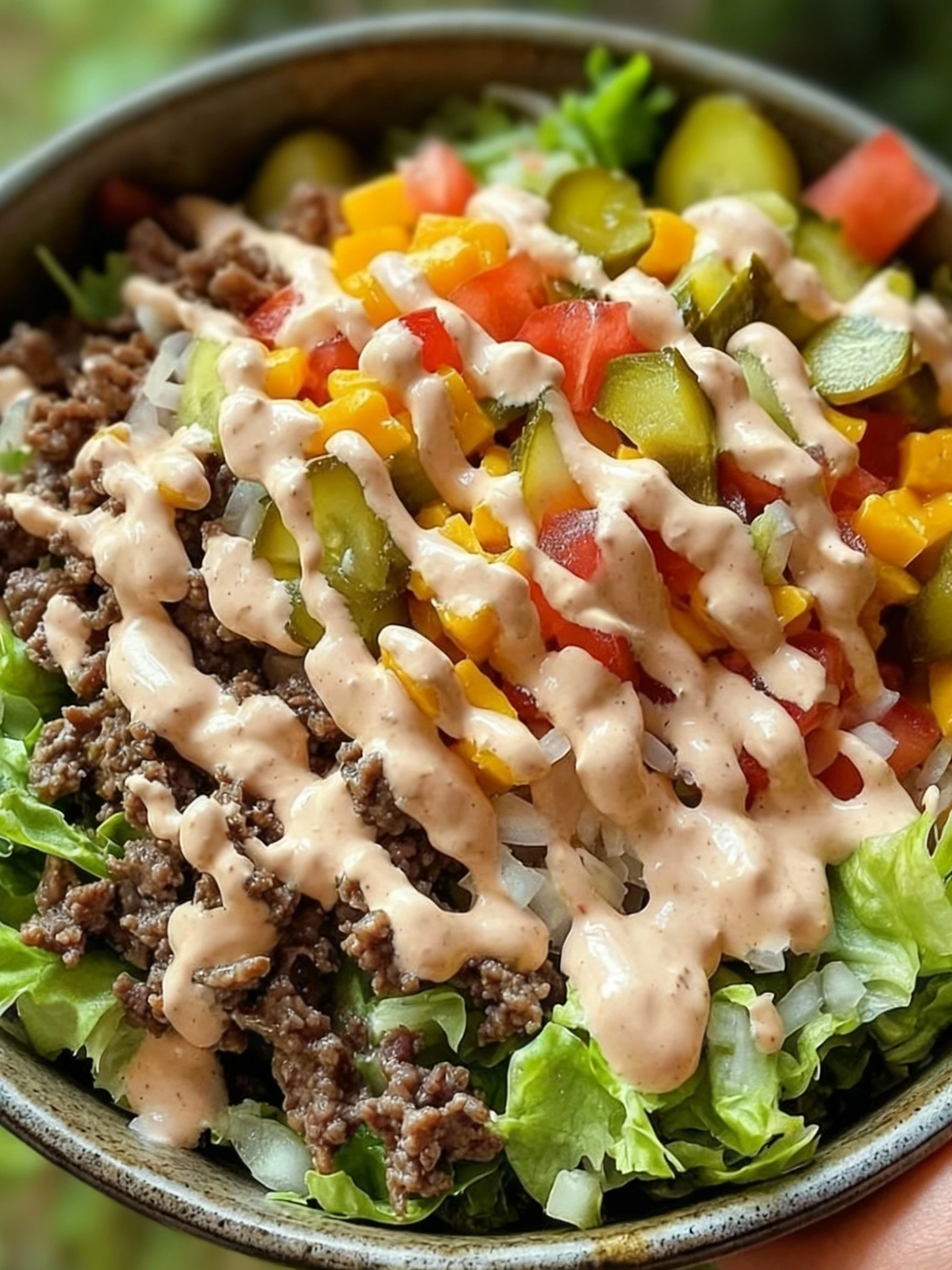 Keto Big Mac Salad finished