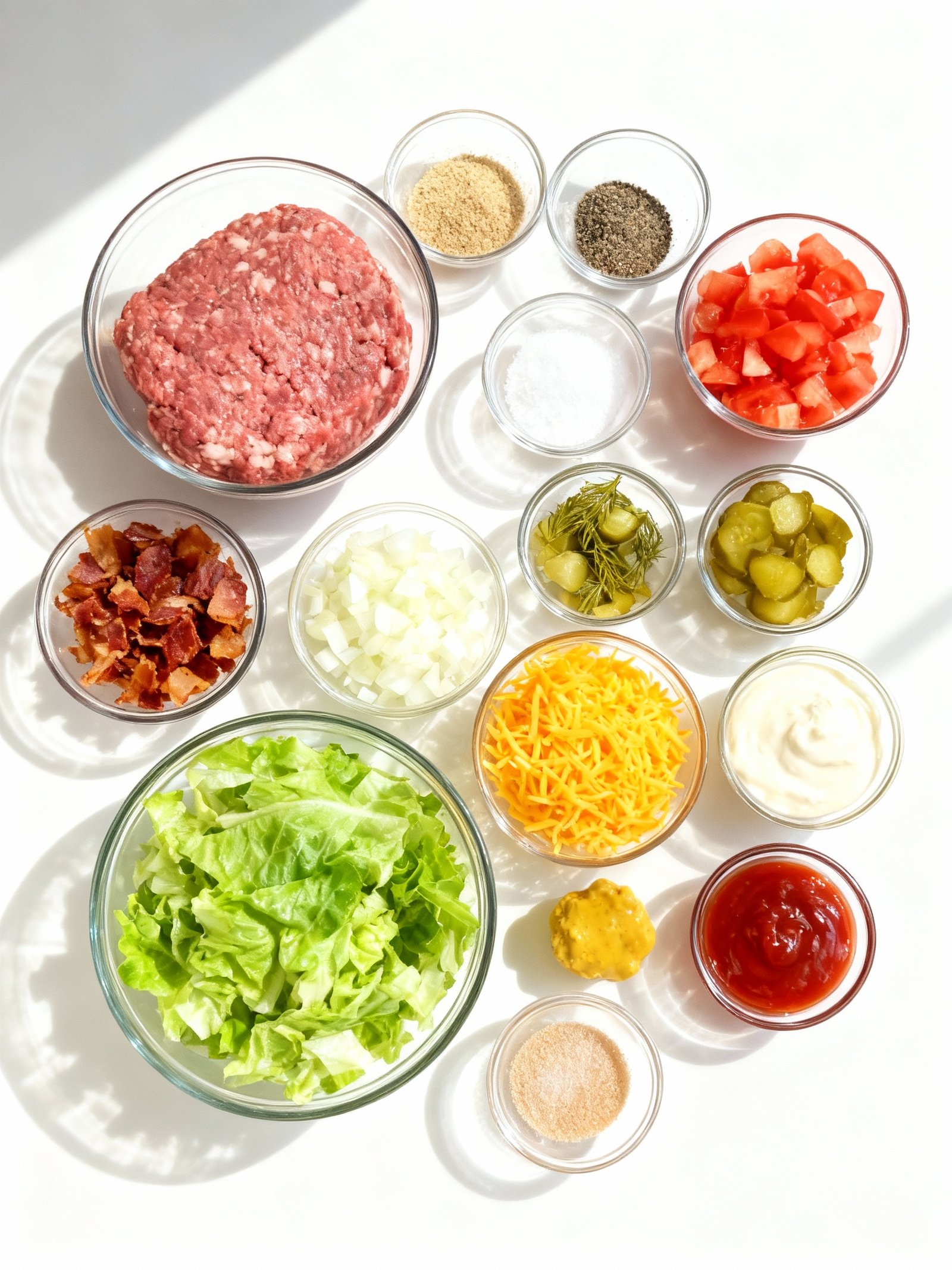 Keto Big Mac Salad ingredients