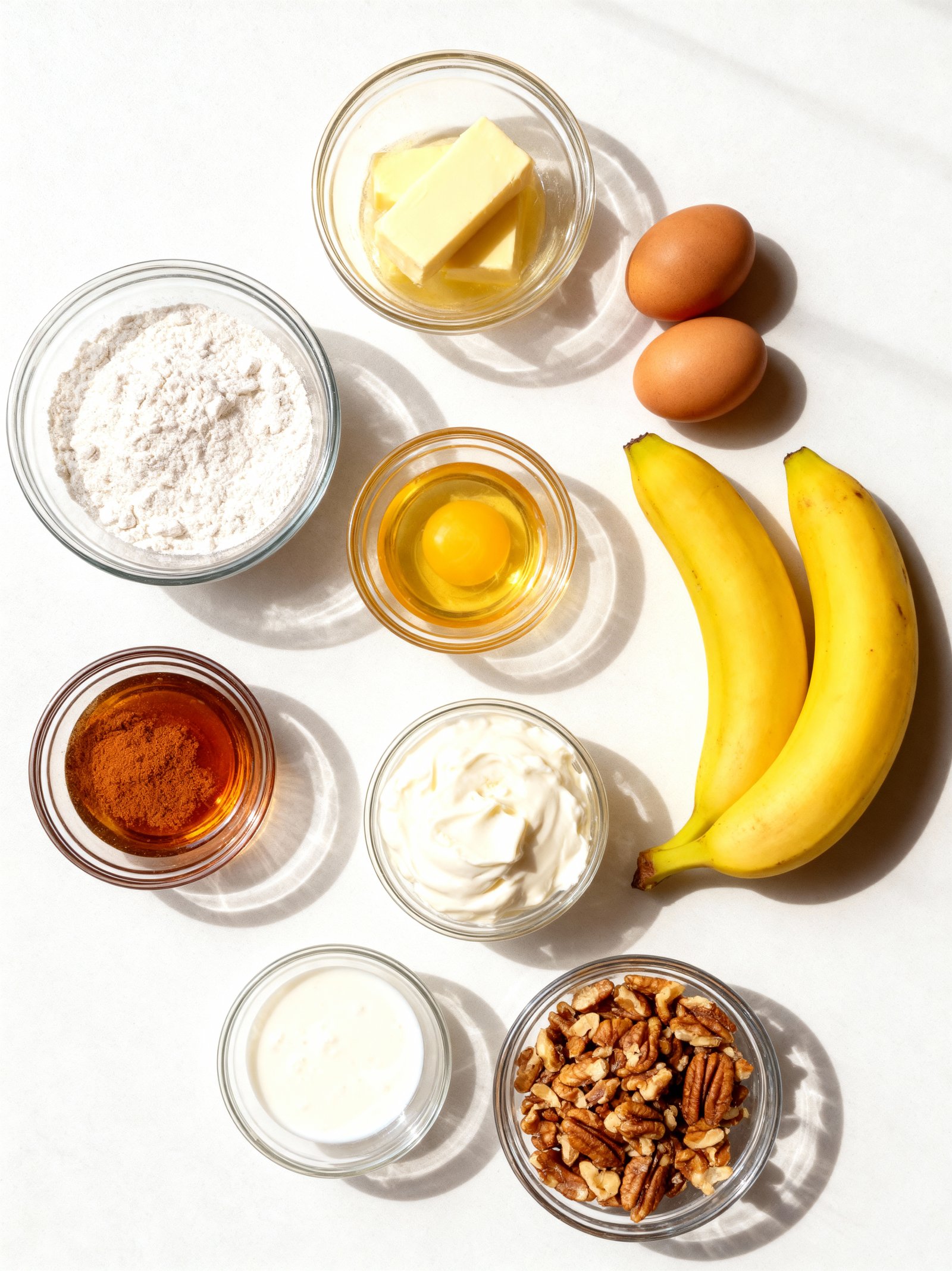 Luscious Walnut Banana Caramel Cake ingredients