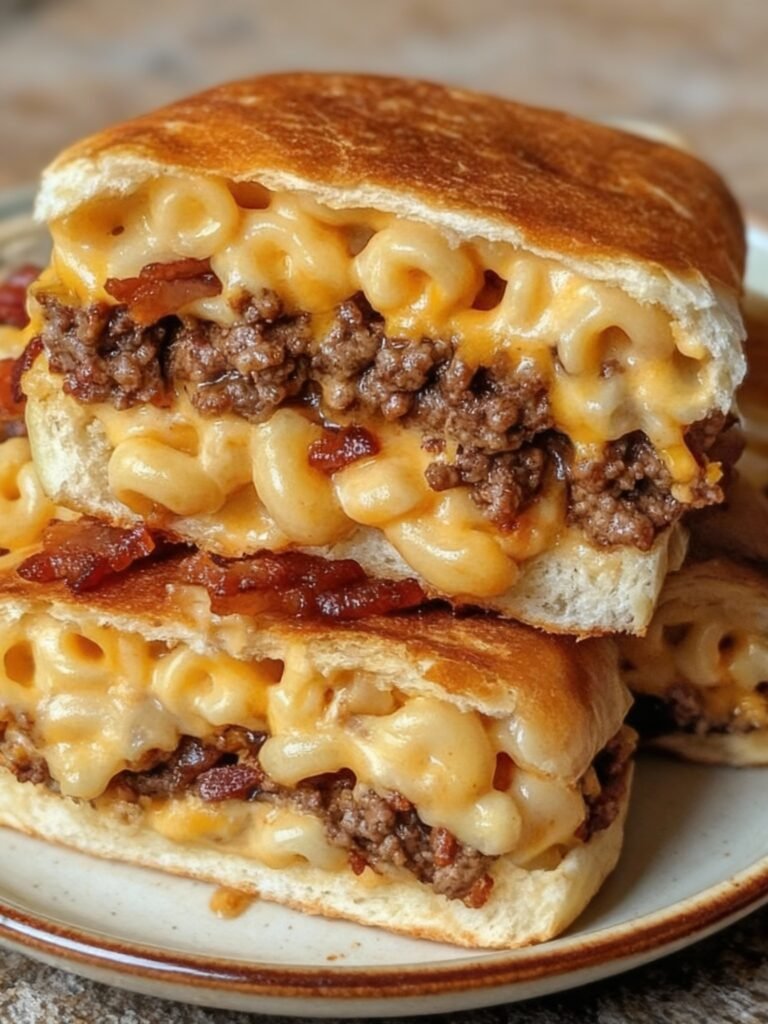 Mac and Cheese Bacon Burger Rolls Recipe