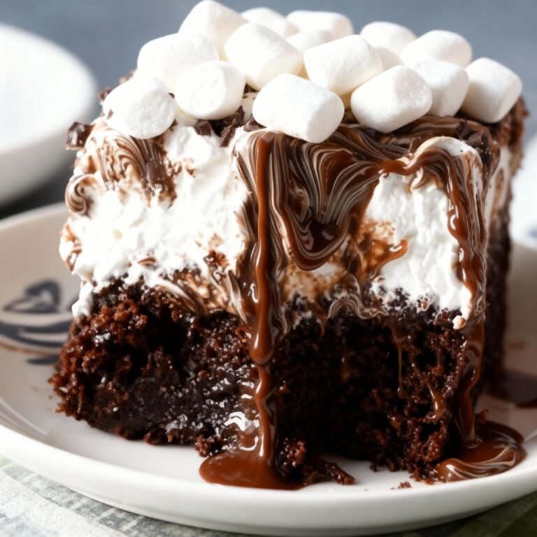 Marshmallow Chocolate Poke Cake Recipe