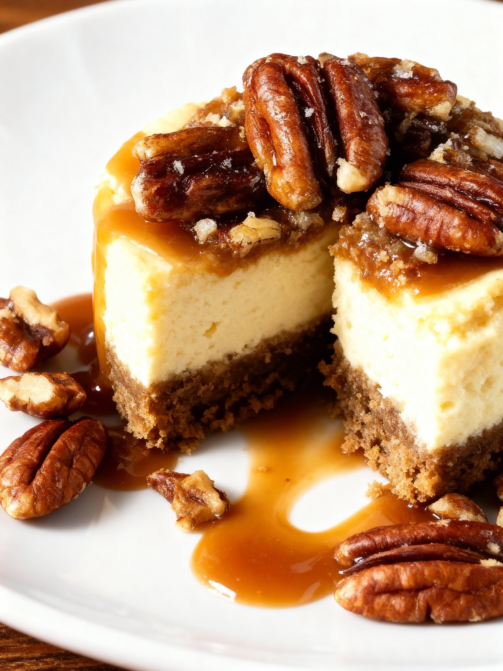 Mini Pecan Pie Cheesecakes finished