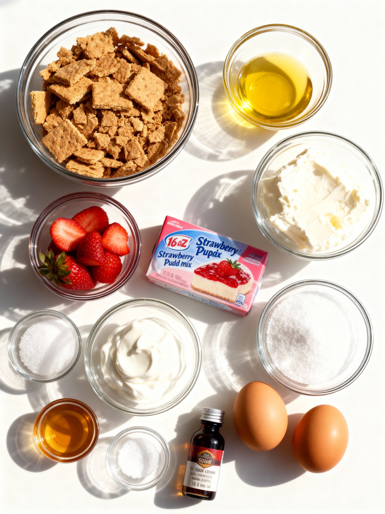 Irresistible Mini Strawberry Cheesecake ingredients