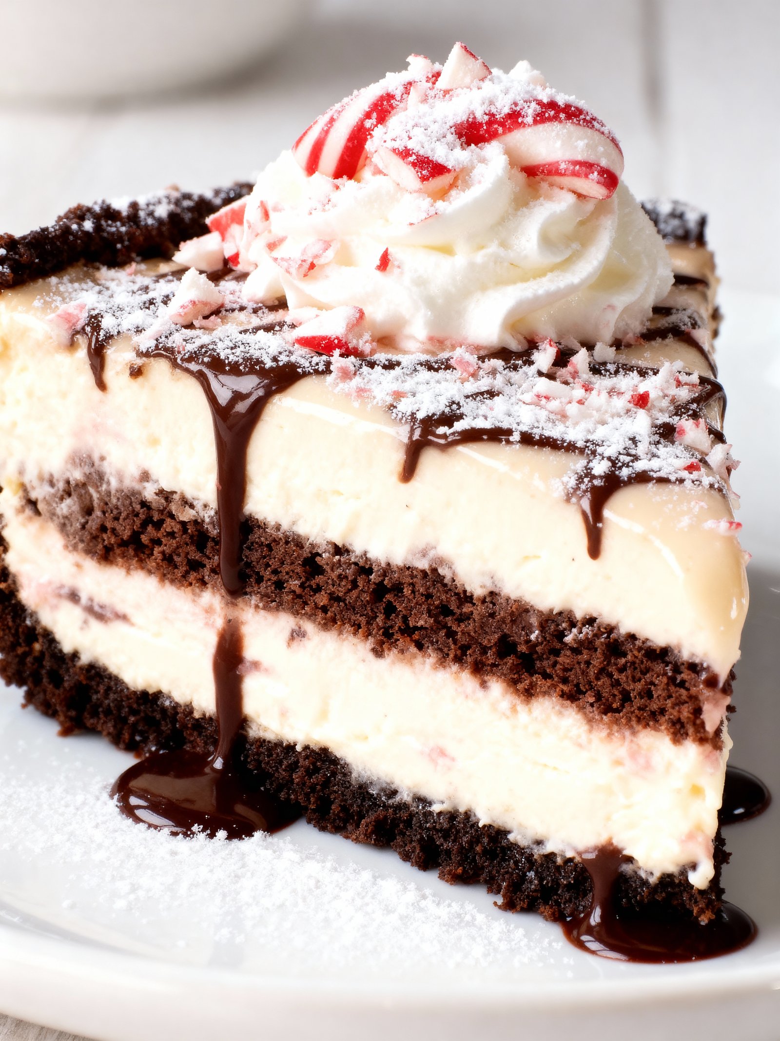 No Bake Candy Cane Pie finished