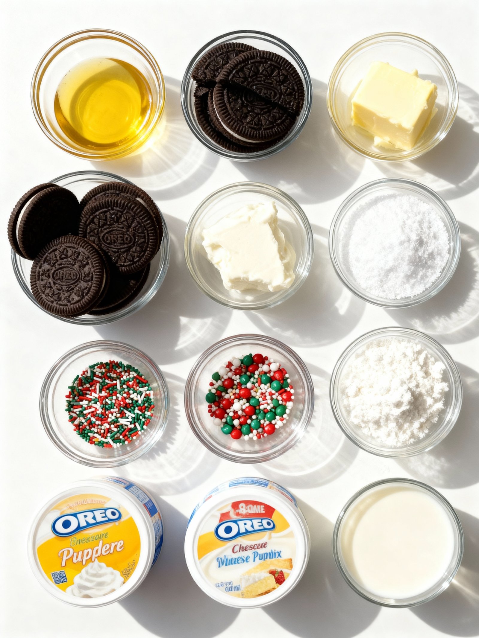 No Bake Christmas Cookie Lasagna ingredients