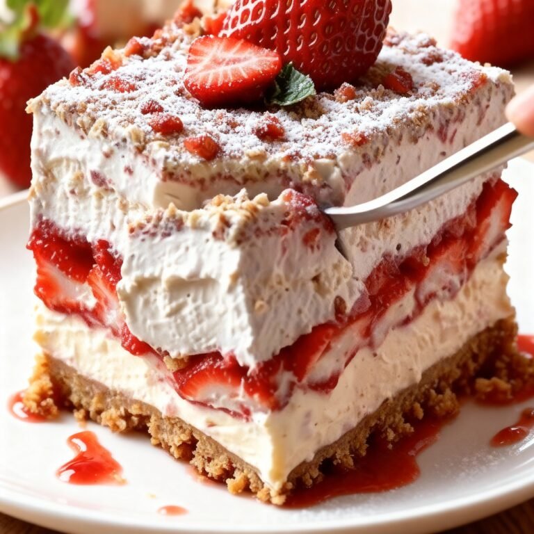 No Bake Strawberry Cheesecake Lasagna Recipe