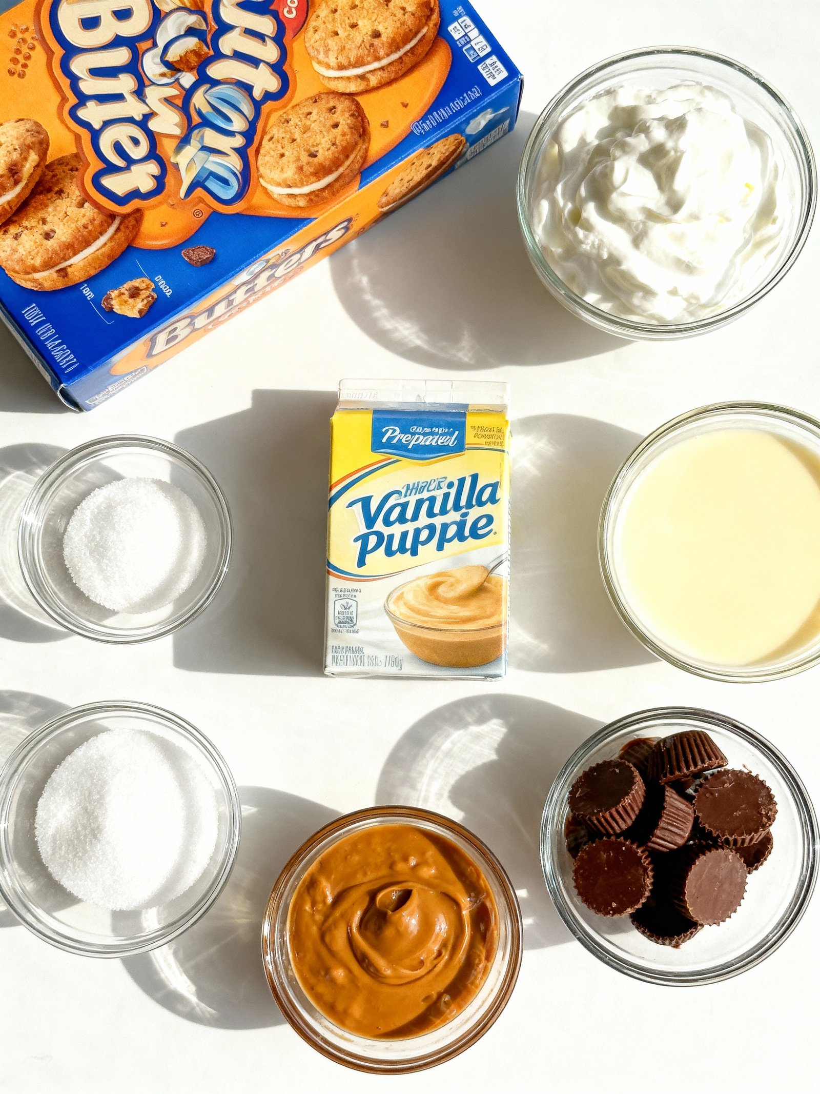 Peanut Butter Cookie Lasagna ingredients