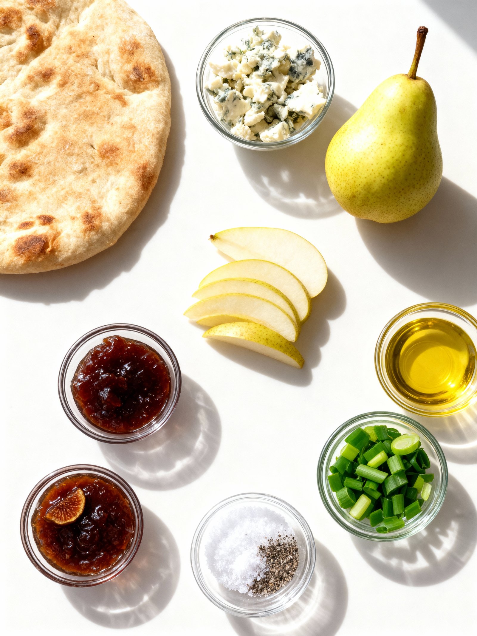 Pear Gorgonzola Flatbread ingredients