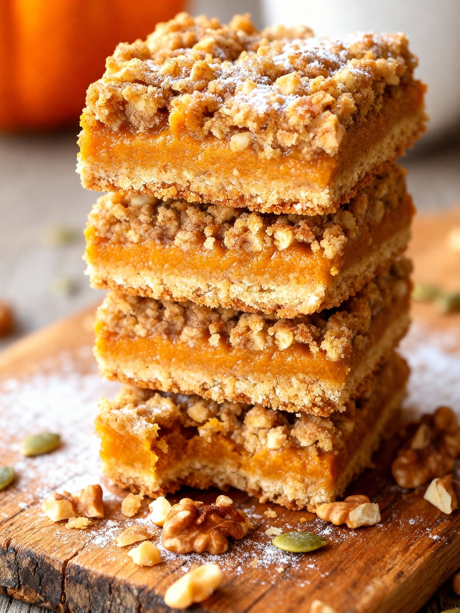 Pumpkin Pie Crumble Bars finished