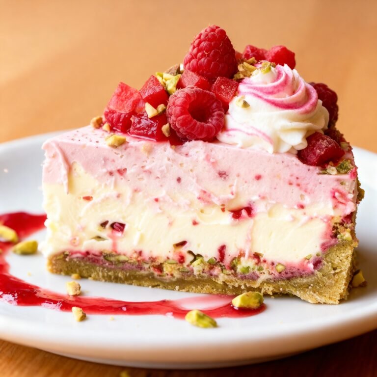 Raspberry Pistachio Cheesecake Recipe