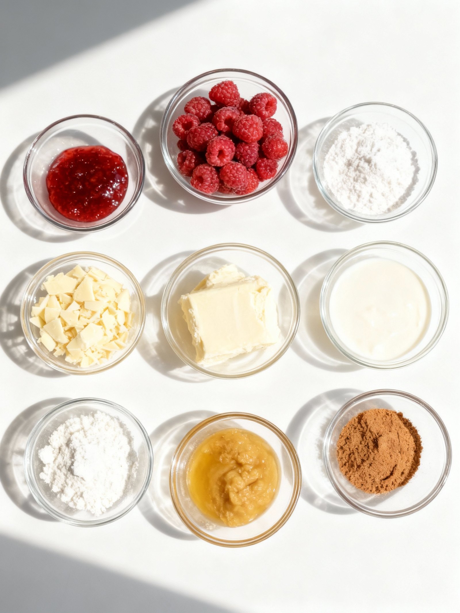 Raspberry White Chocolate Cheesecake ingredients