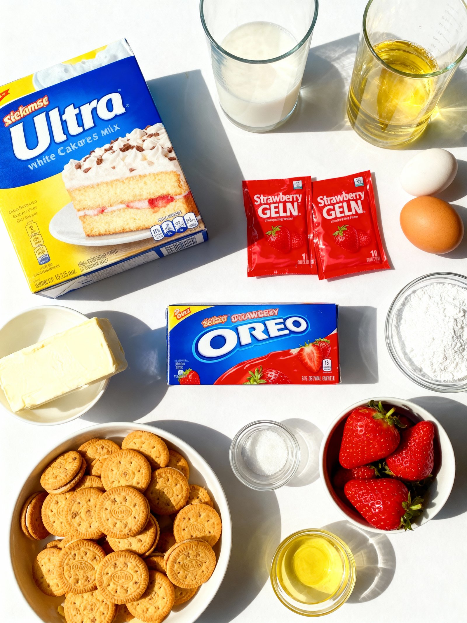 Strawberry Cake Oreo Crumble ingredients