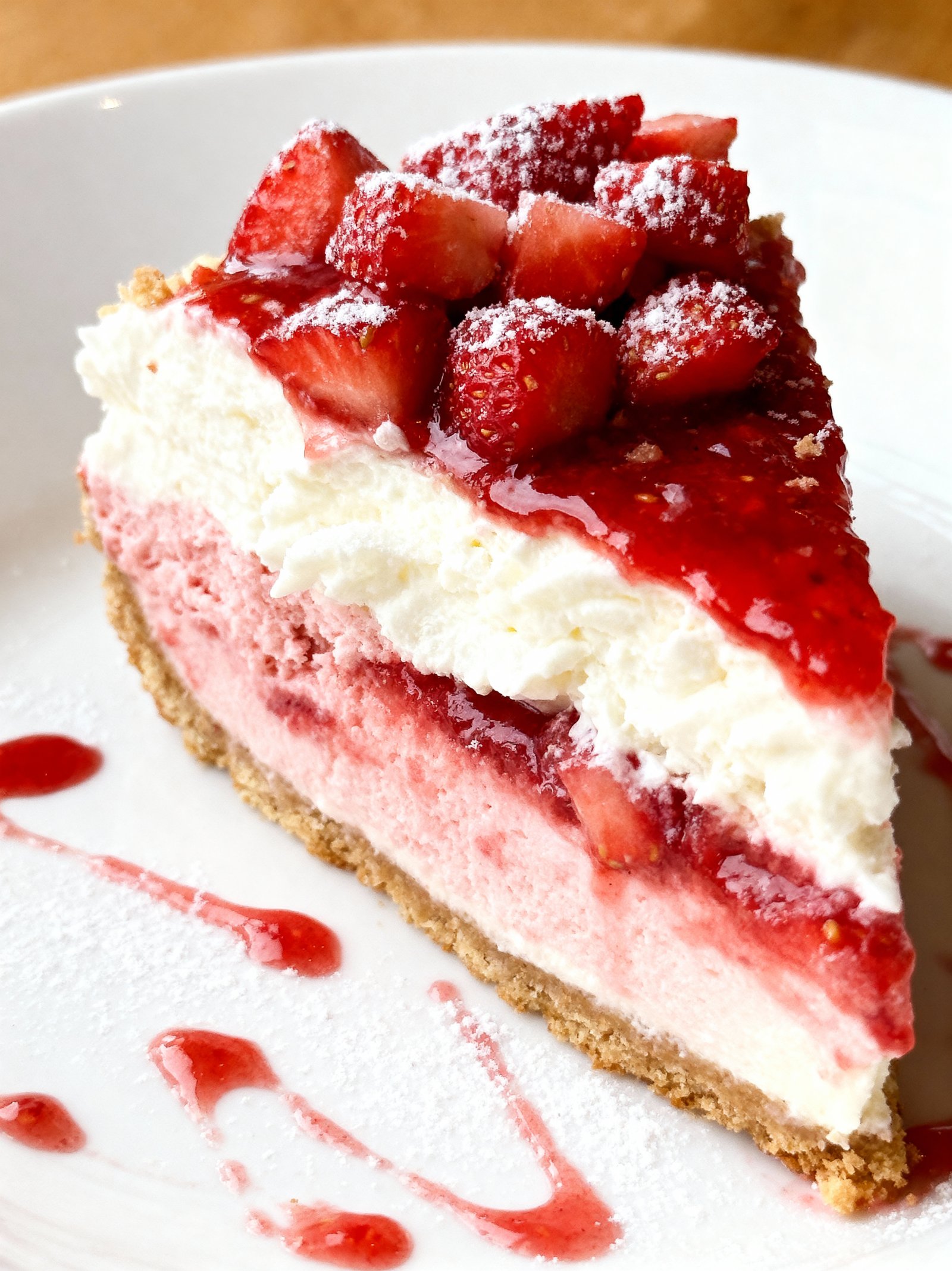 Strawberry Crunch Cheesecake finished
