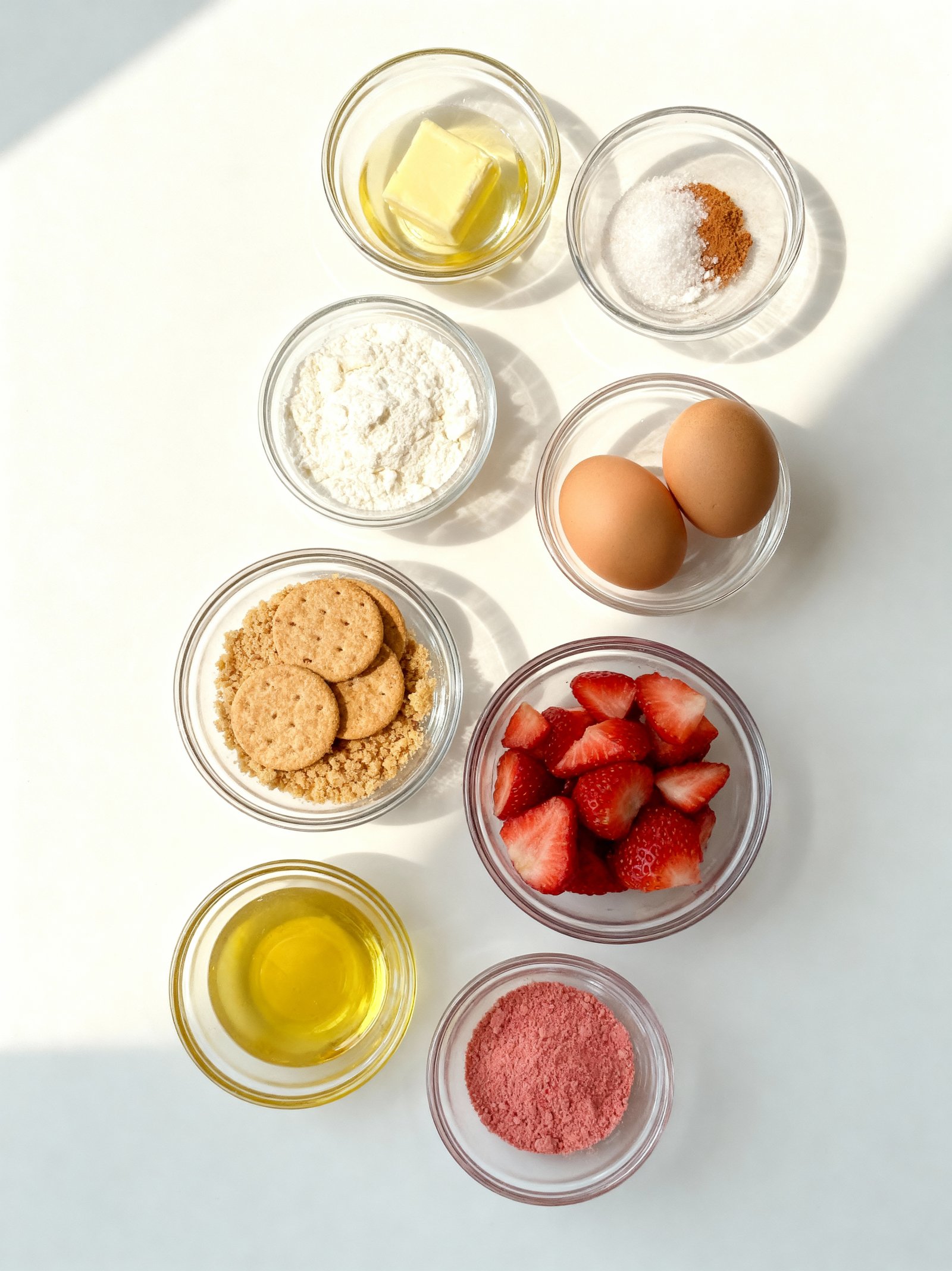 Strawberry Crunch Cheesecake ingredients