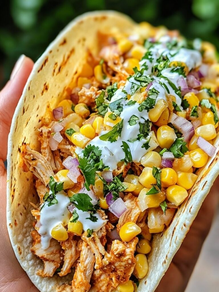 Street Corn Chicken Tacos Recipe