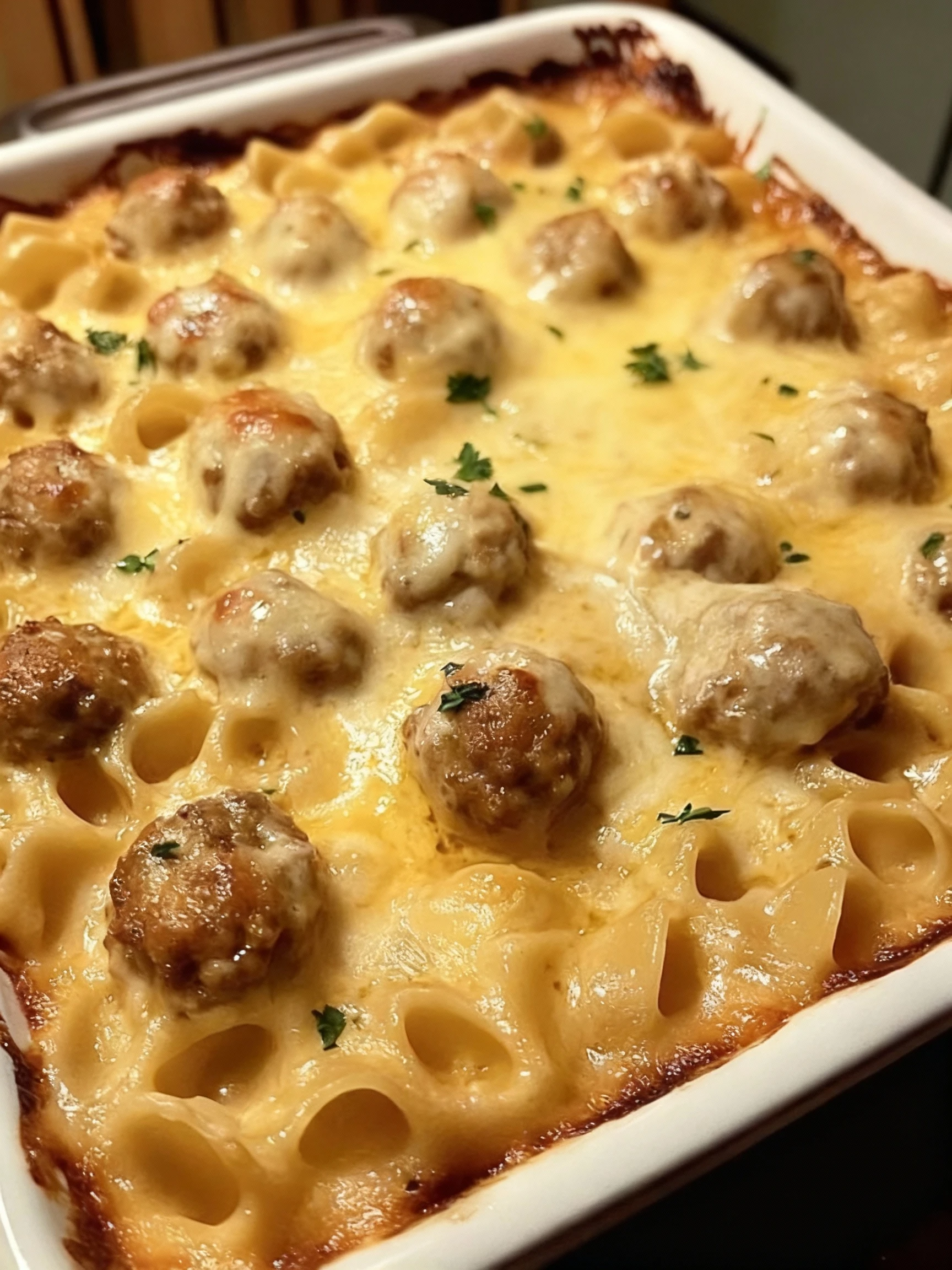 Swedish Meatball Noodle Bake finished