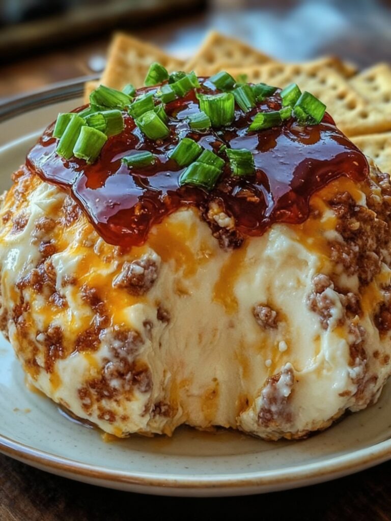 Sweet and Savory Red Pepper Jelly Cheeseball Recipe