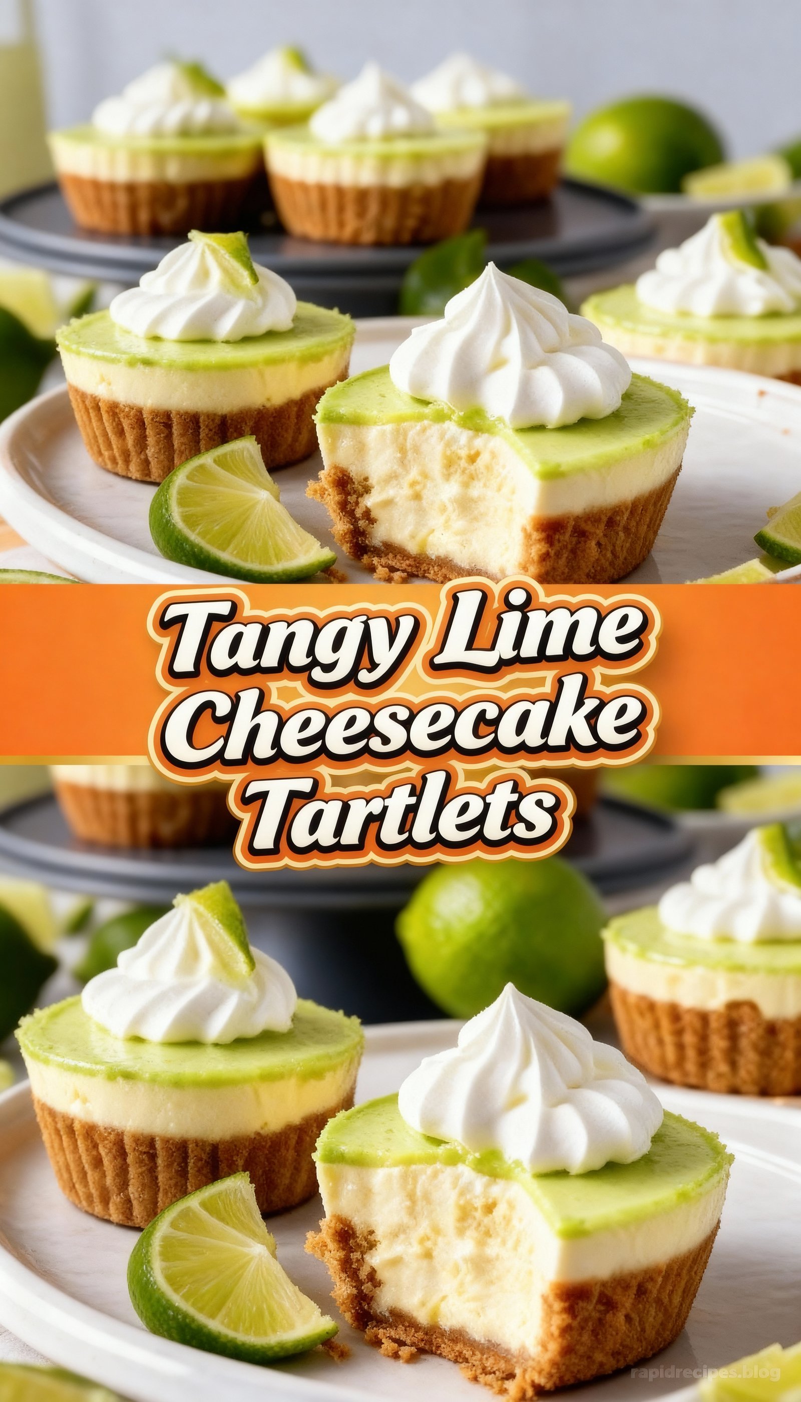Tangy Lime Cheesecake Tartlets finished