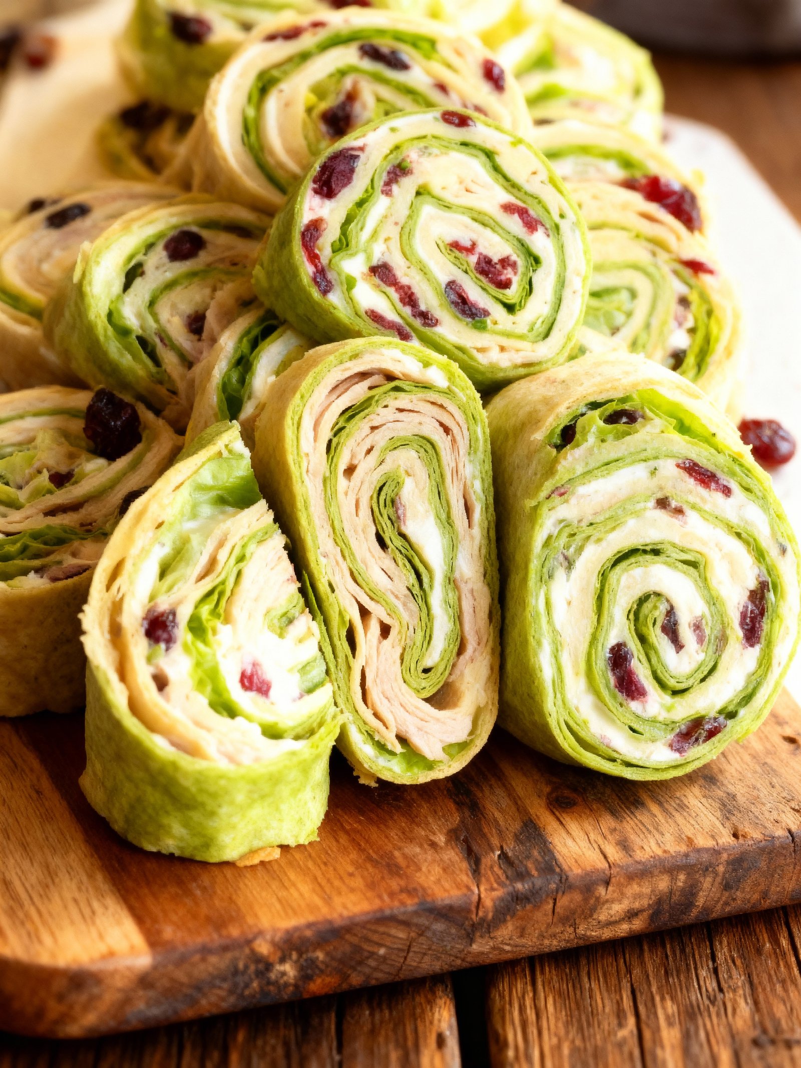 Turkey Cranberry Pinwheels finished