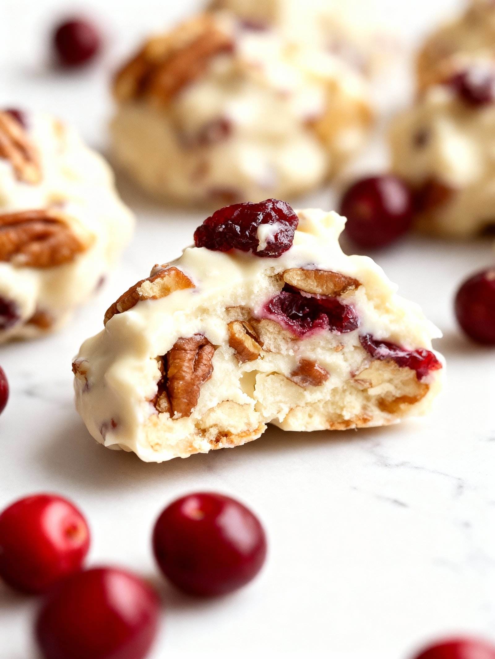 White Chocolate Cranberry Pecan Clusters finished