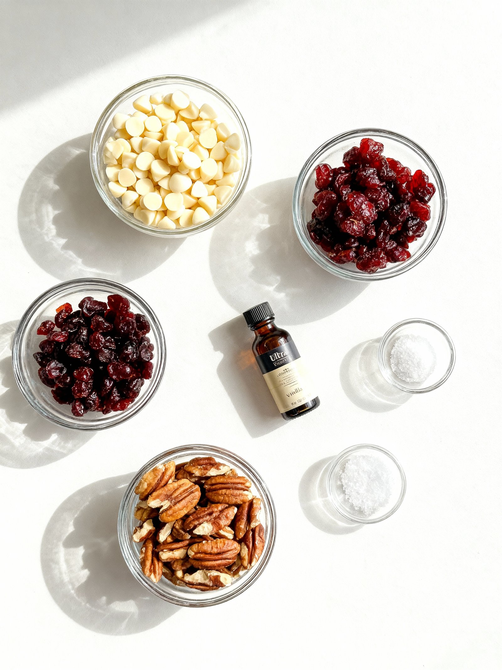 White Chocolate Cranberry Pecan Clusters ingredients