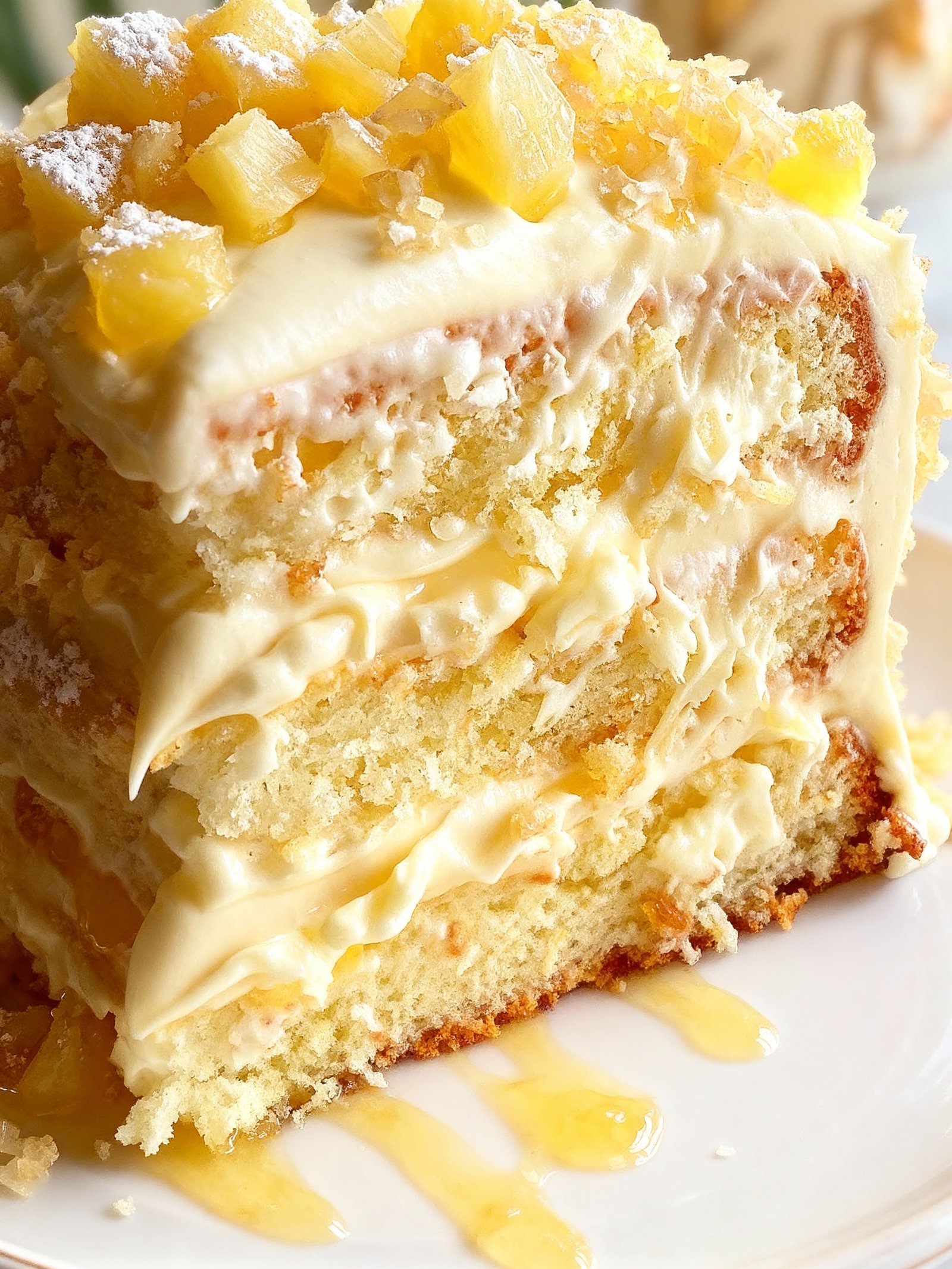 White Chocolate Pineapple Cake finished