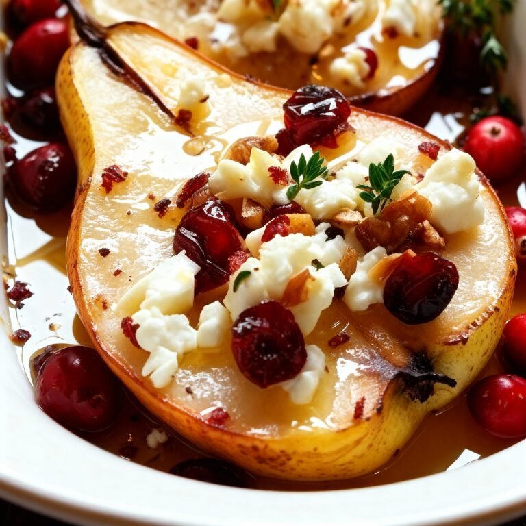 Baked Pears with Feta, Honey, and Cranberries Recipe
