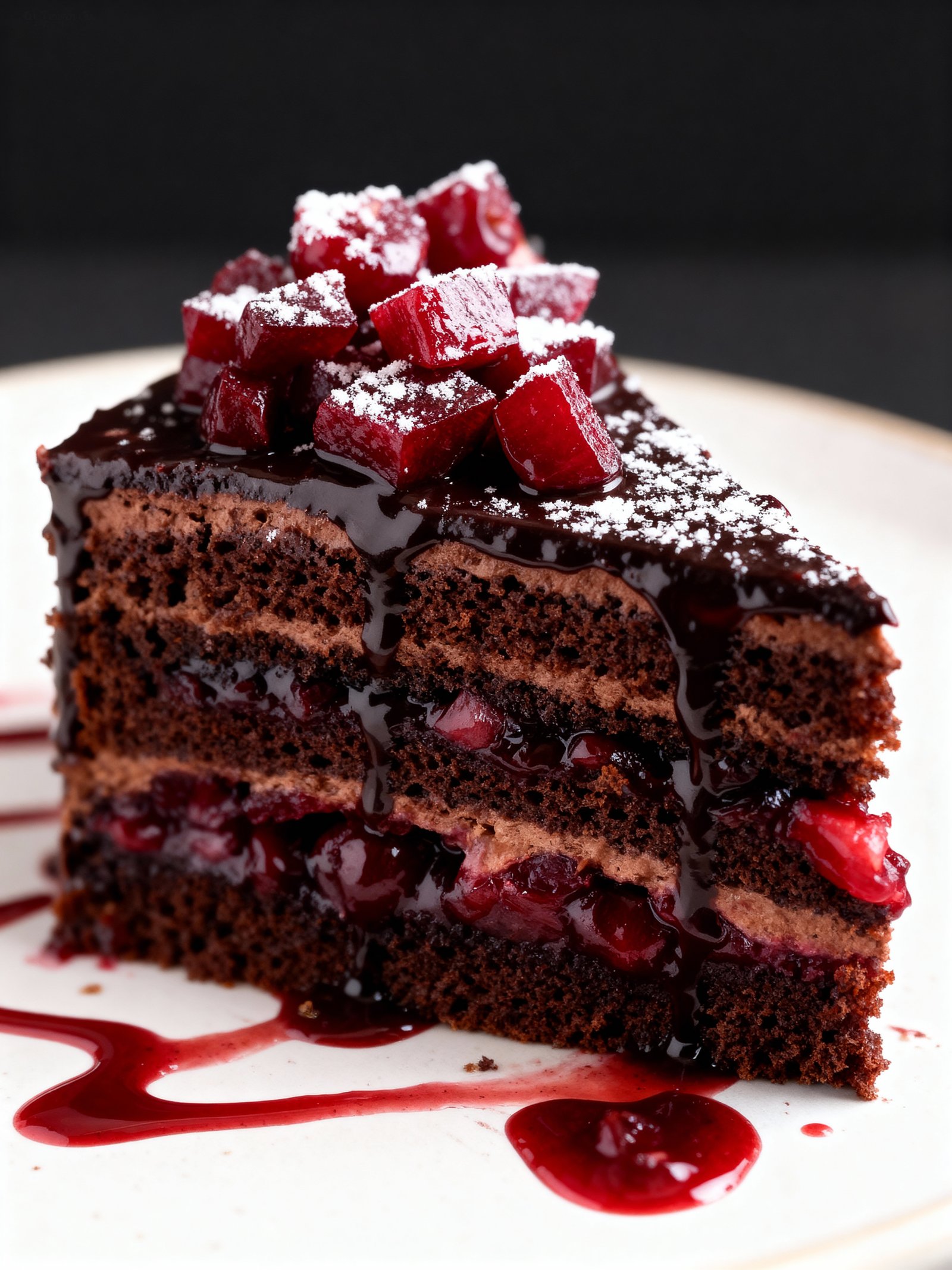 Cherry Chocolate Dream Cake finished