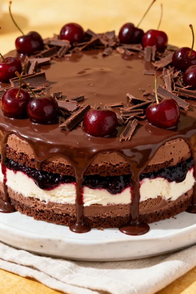 Chocolate Cherry Ice Cream Cake