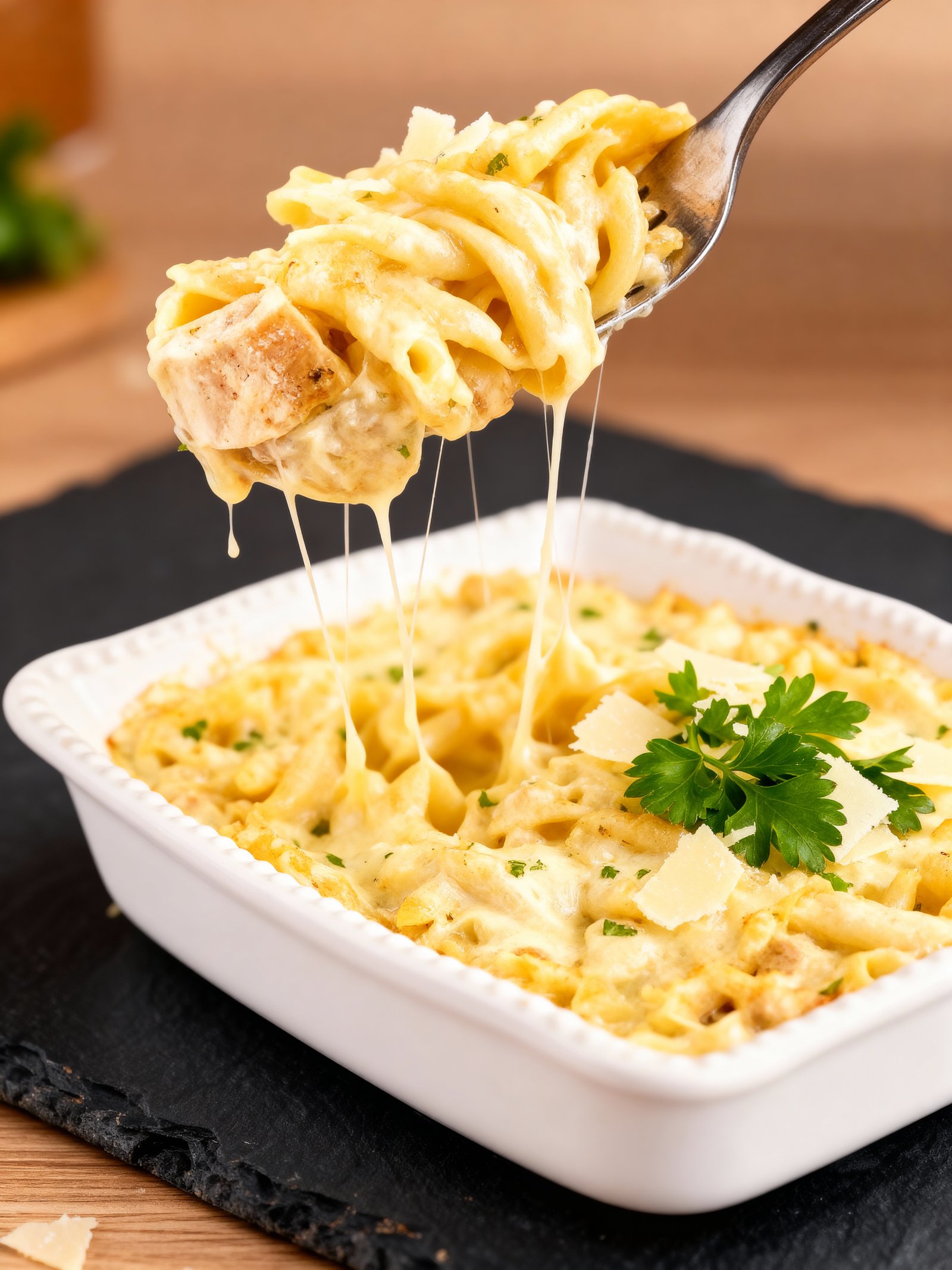 Chicken Alfredo Bake finished