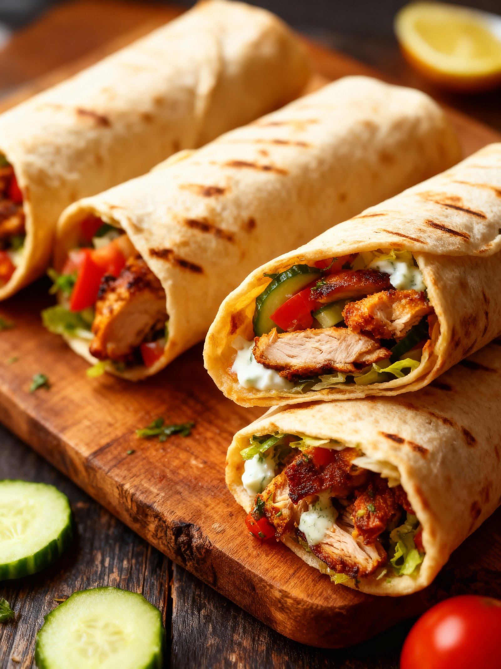 Chicken Shawarma Wraps finished