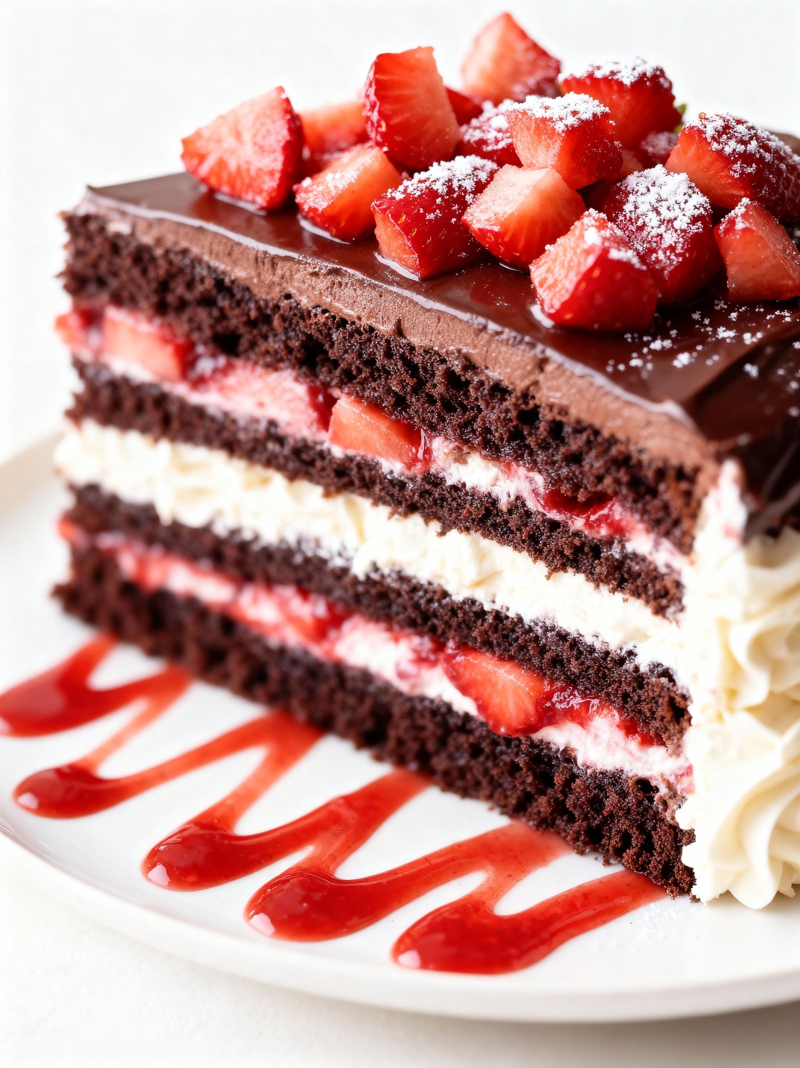 Chocolate Strawberry Cake finished