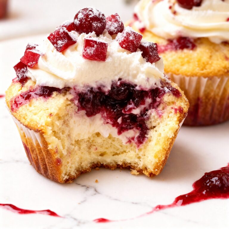 Christmas Cranberry Cheesecake Cupcakes Recipe