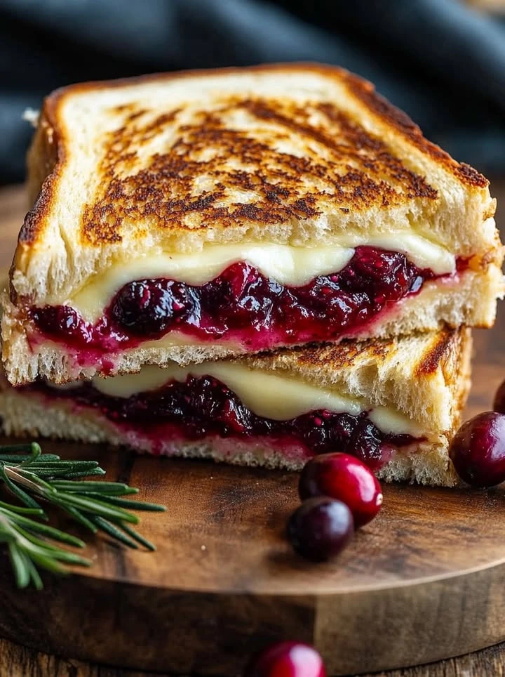 Cranberry Brie and Mozzarella Grilled Sandwich finished