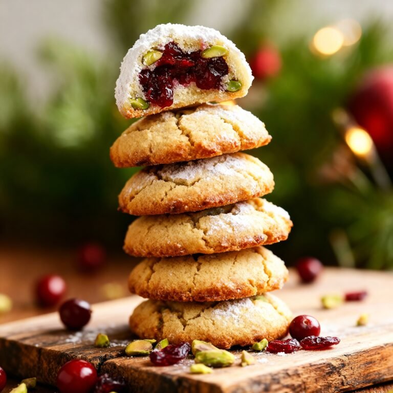Cranberry Pistachio Snowball Cookies Recipe