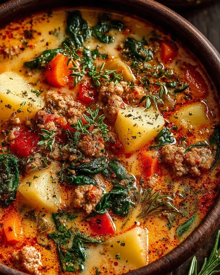 Creamy Italian Sausage & Potato Soup finished