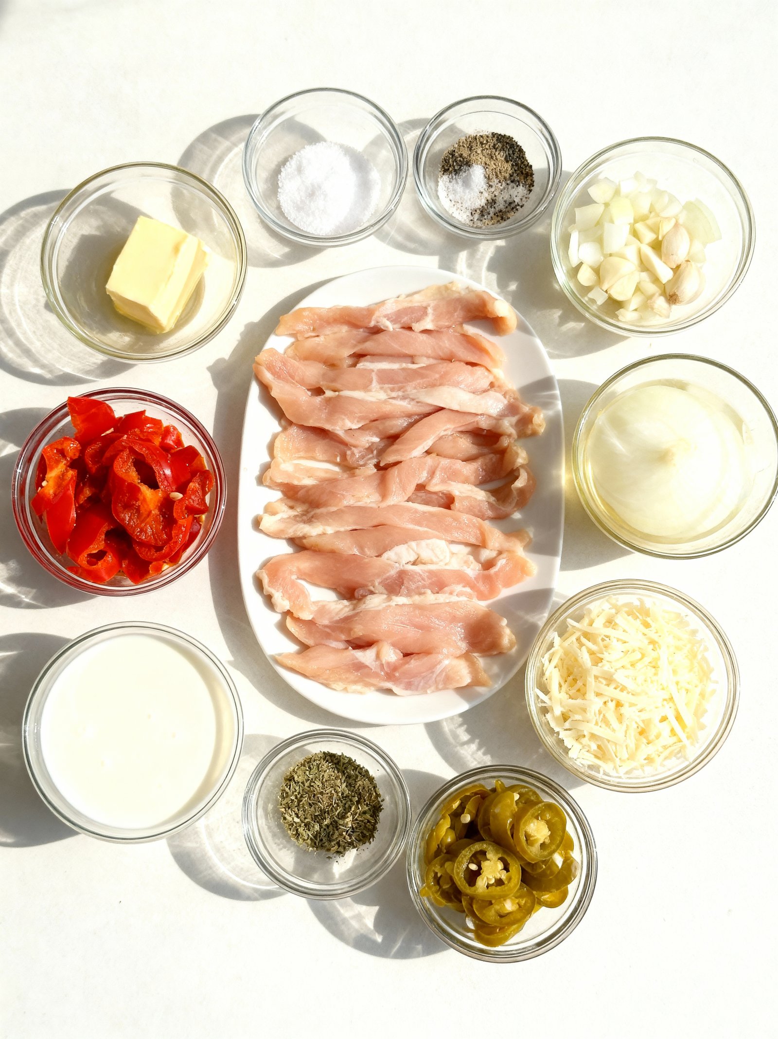 Creamy Pepperoncini Chicken Skillet ingredients