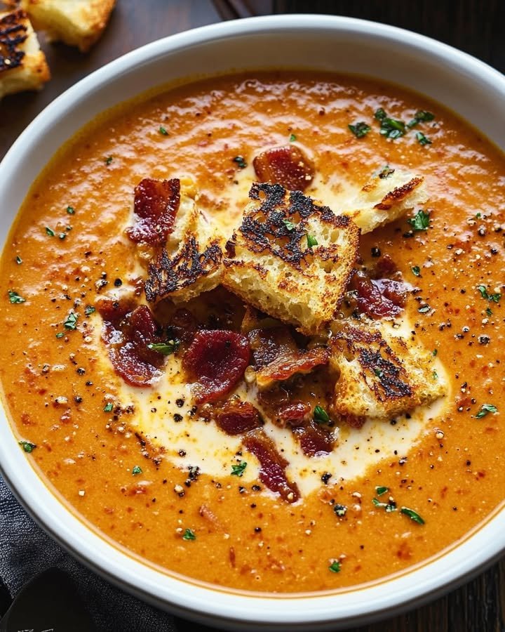 Creamy Tomato Bisque with Grilled Cheese Croutons ingredients
