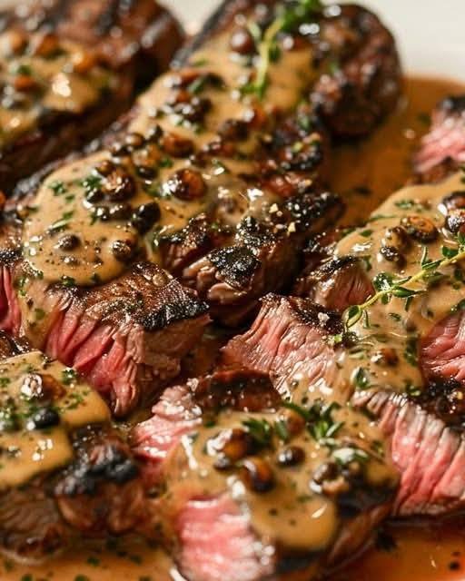 French Seared Steak with Cognac Cream Sauce ingredients
