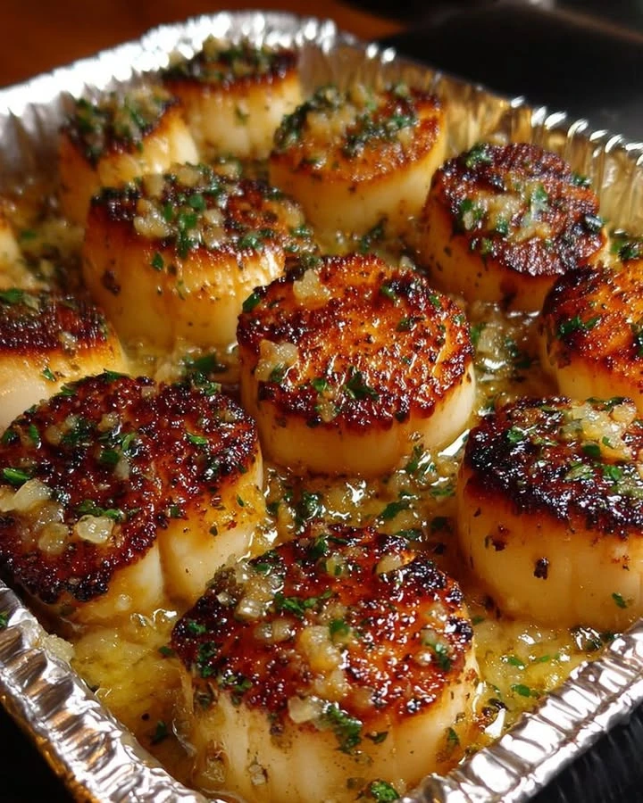 Garlic Butter Baked Scallops finished