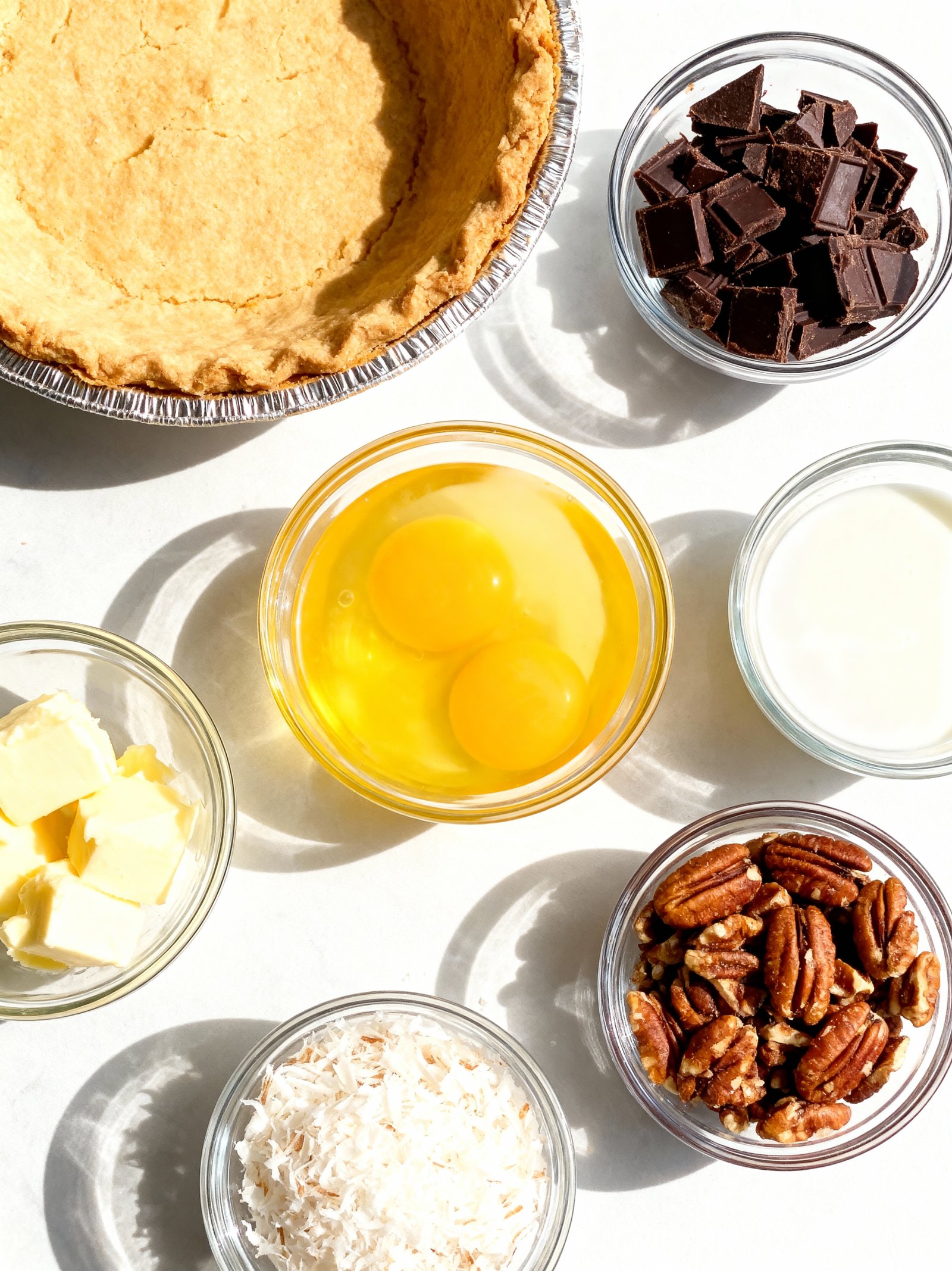 German Chocolate Pie ingredients