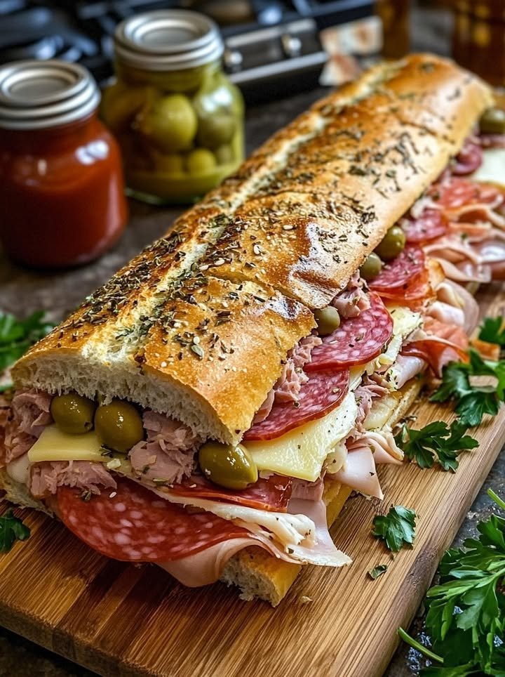 Giant Muffaletta Italian Sandwich ingredients