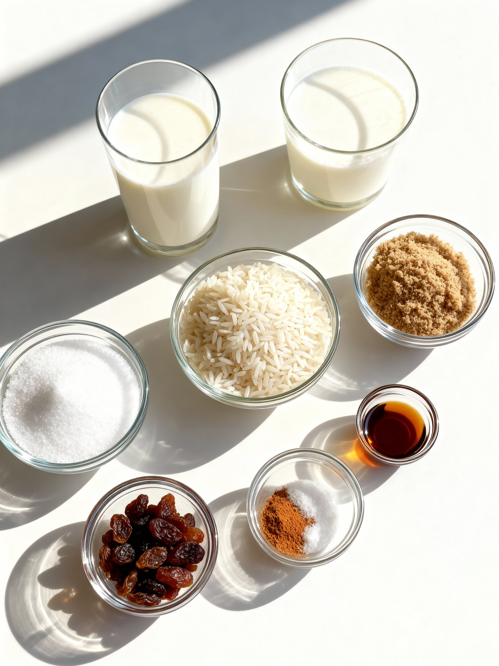 Homemade Rice Pudding ingredients