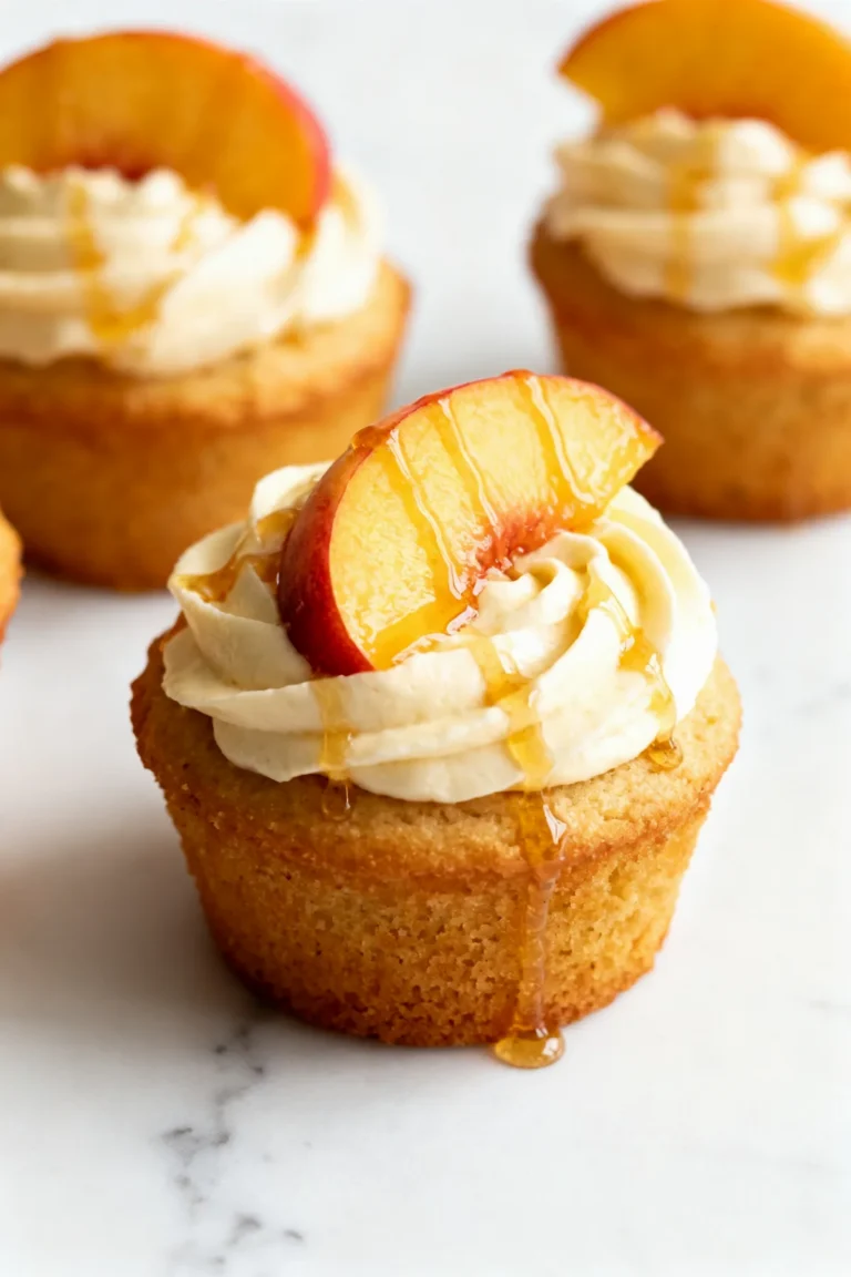 Honey Peach Cream Cheese Cupcakes